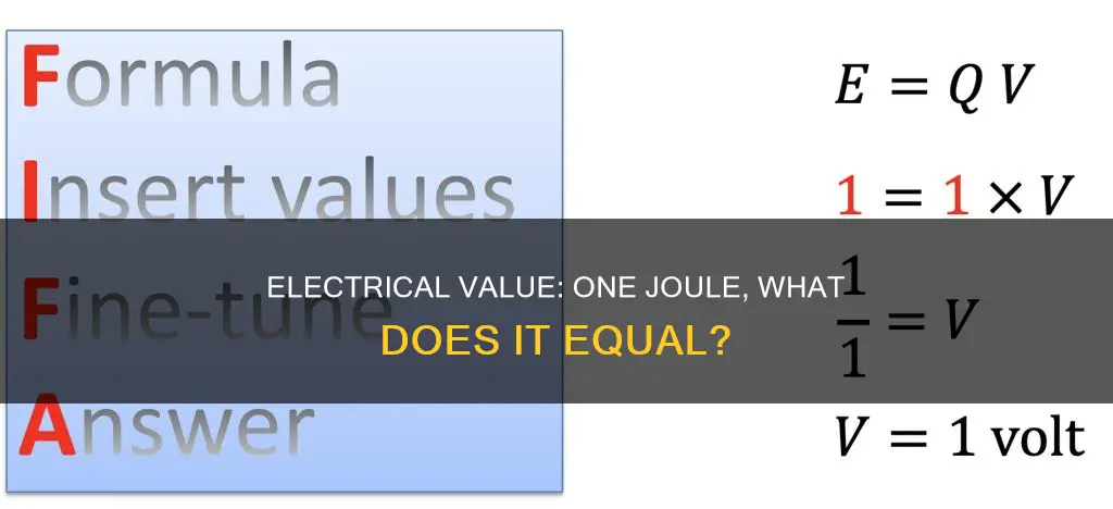 which electrical value is equalto one joule