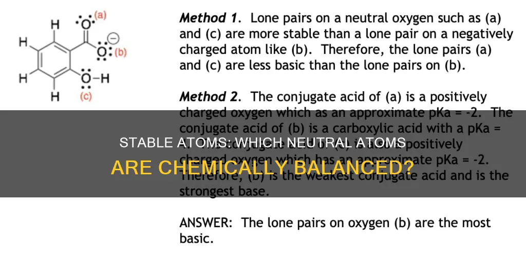 which electrically neutral atoms are chemically stable