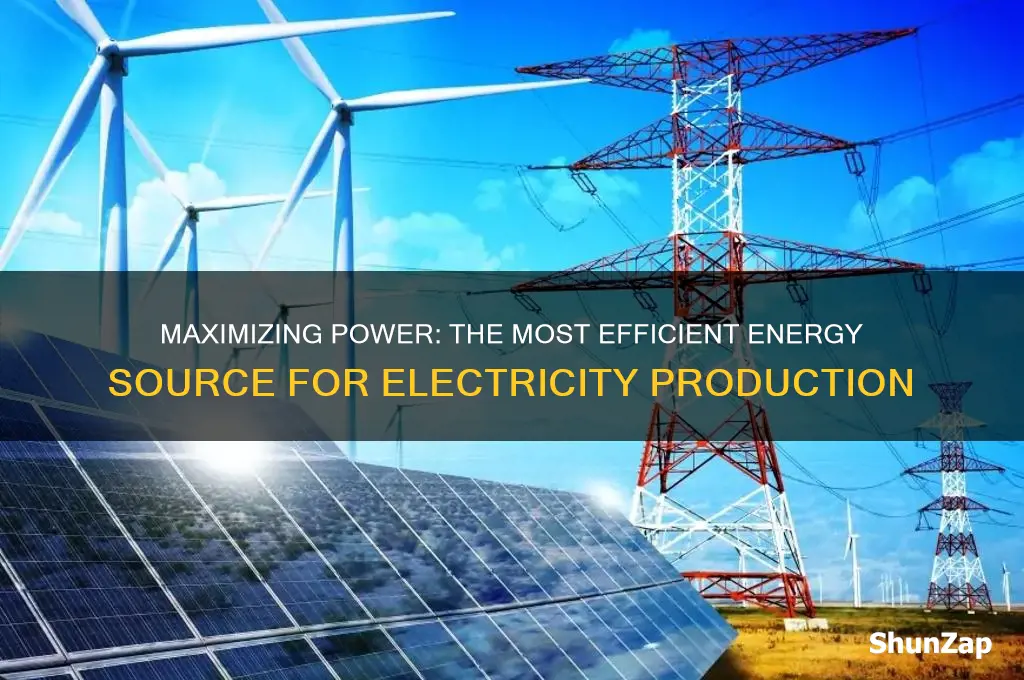 which energy source is used most efficiently to produce electricity