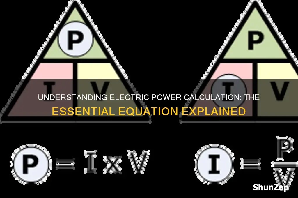which equation is used to calculate electric power