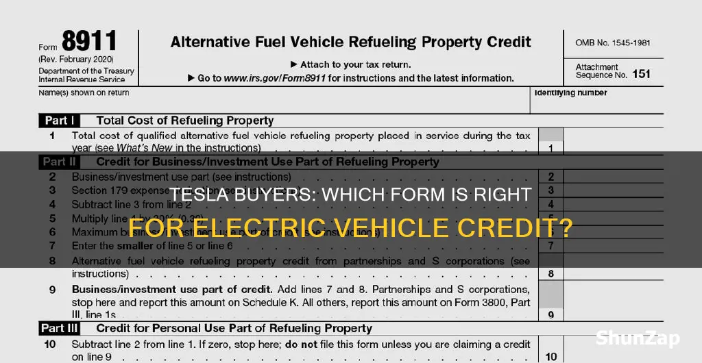 which form for tesla for electric vehicle credit