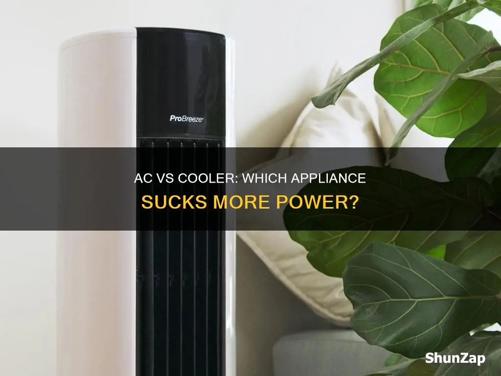 which takes more electricity ac or cooler