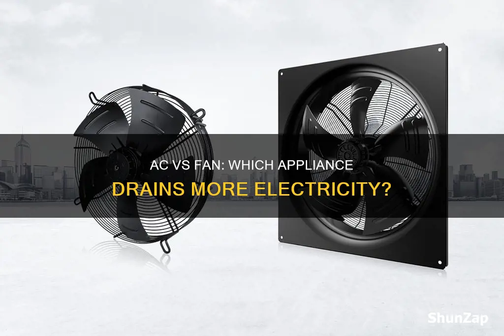 which takes more electricity ac or fan