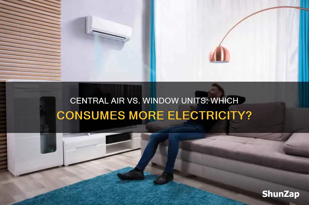 which uses more electricity central air or window unit