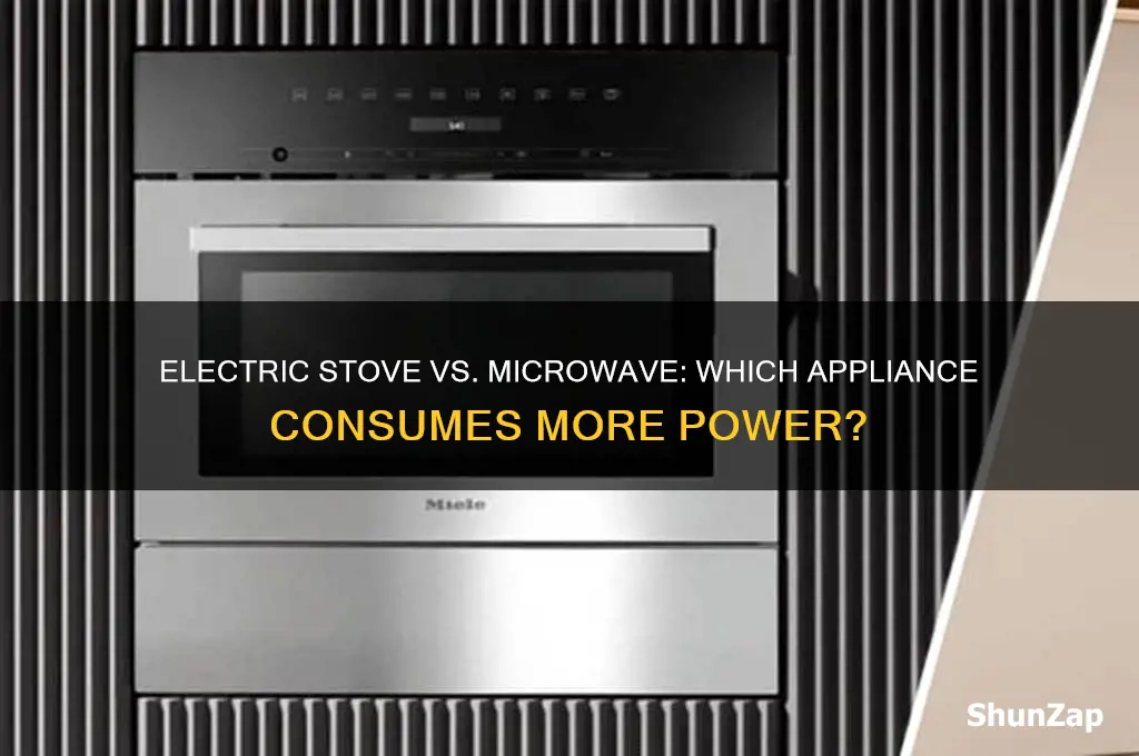which uses more electricity electric stove or microwave