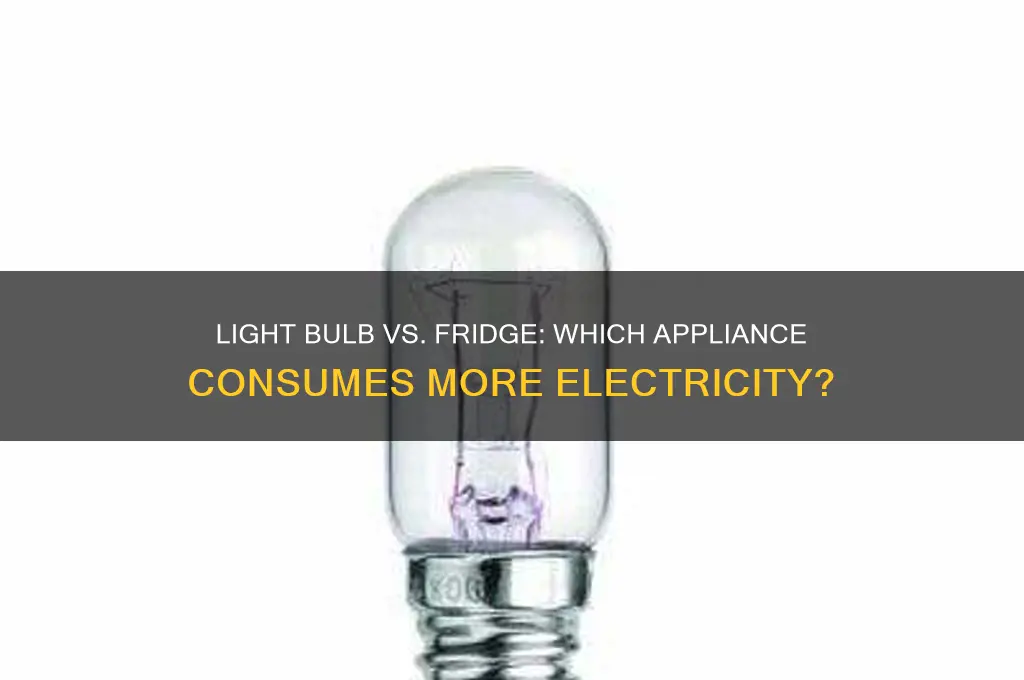 which uses more electricity light bulb or fridge