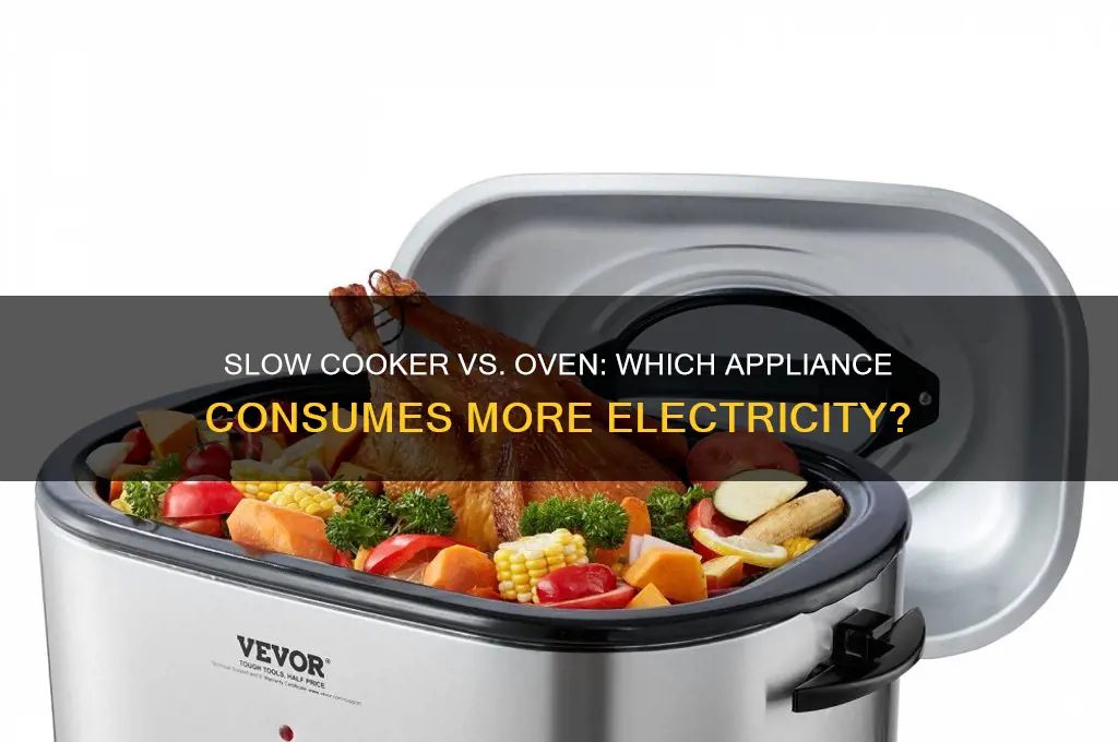 which uses more electricity slow cooker or oven