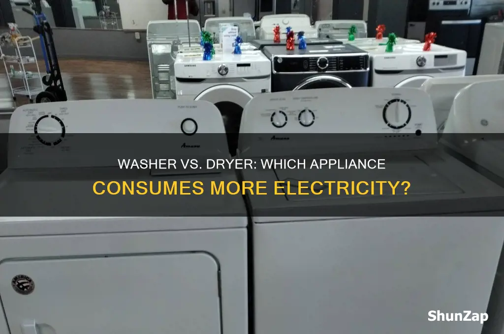 which uses more electricity washer or dryer