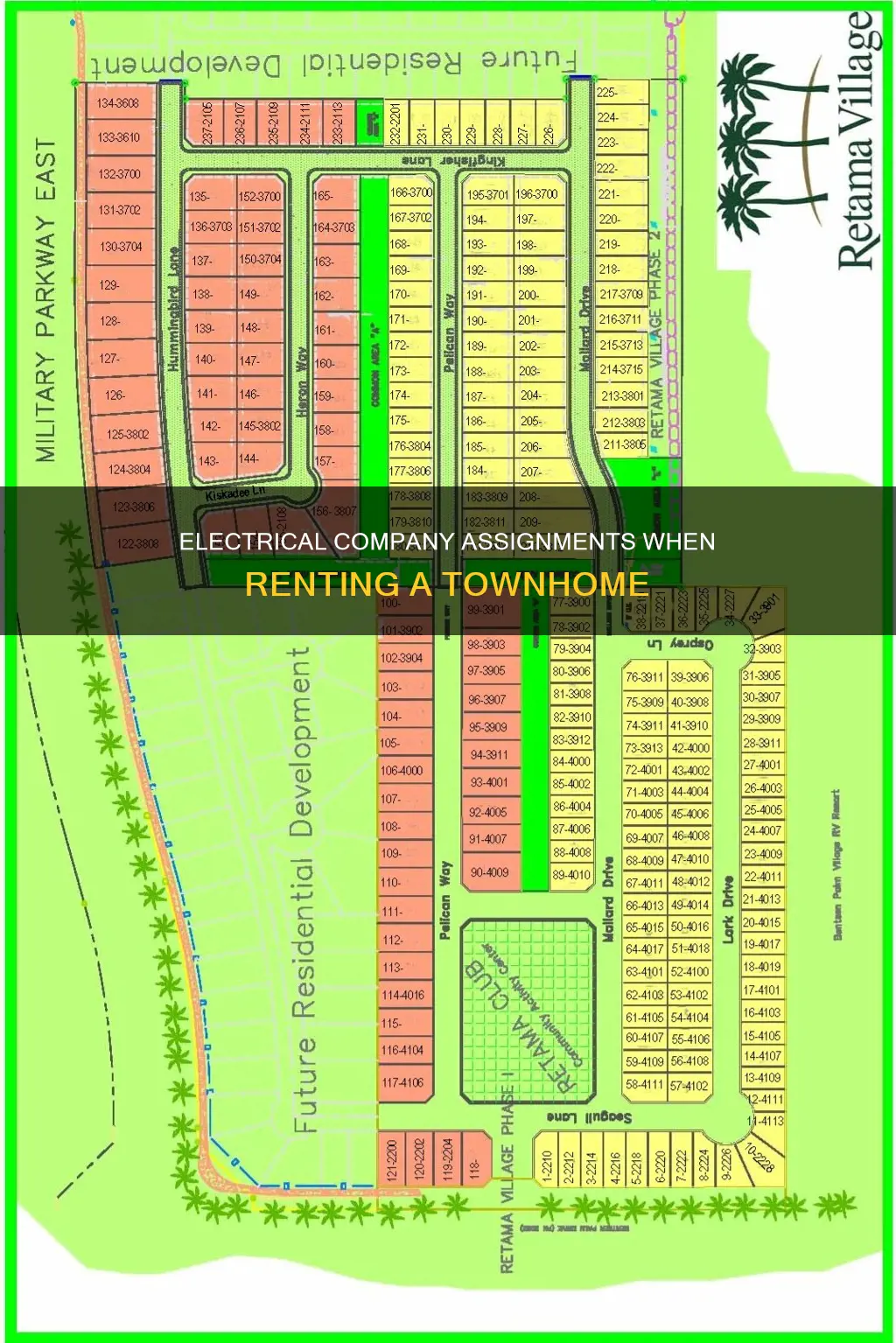 who assigns electrical company when renting a townhome