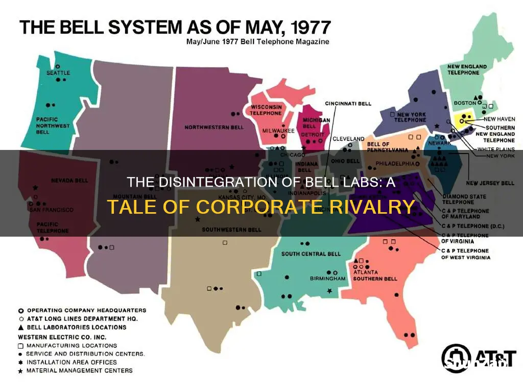 who broke up the bell labs at&t western electric companies