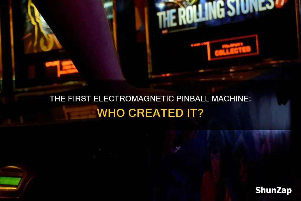 who invented first electro magnetic pinball machine
