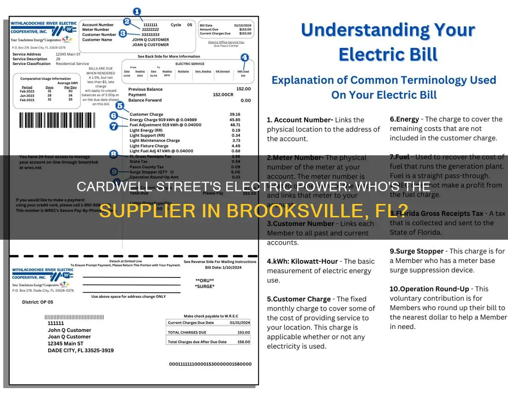 who is the electric company for cardwell street brooksville fl