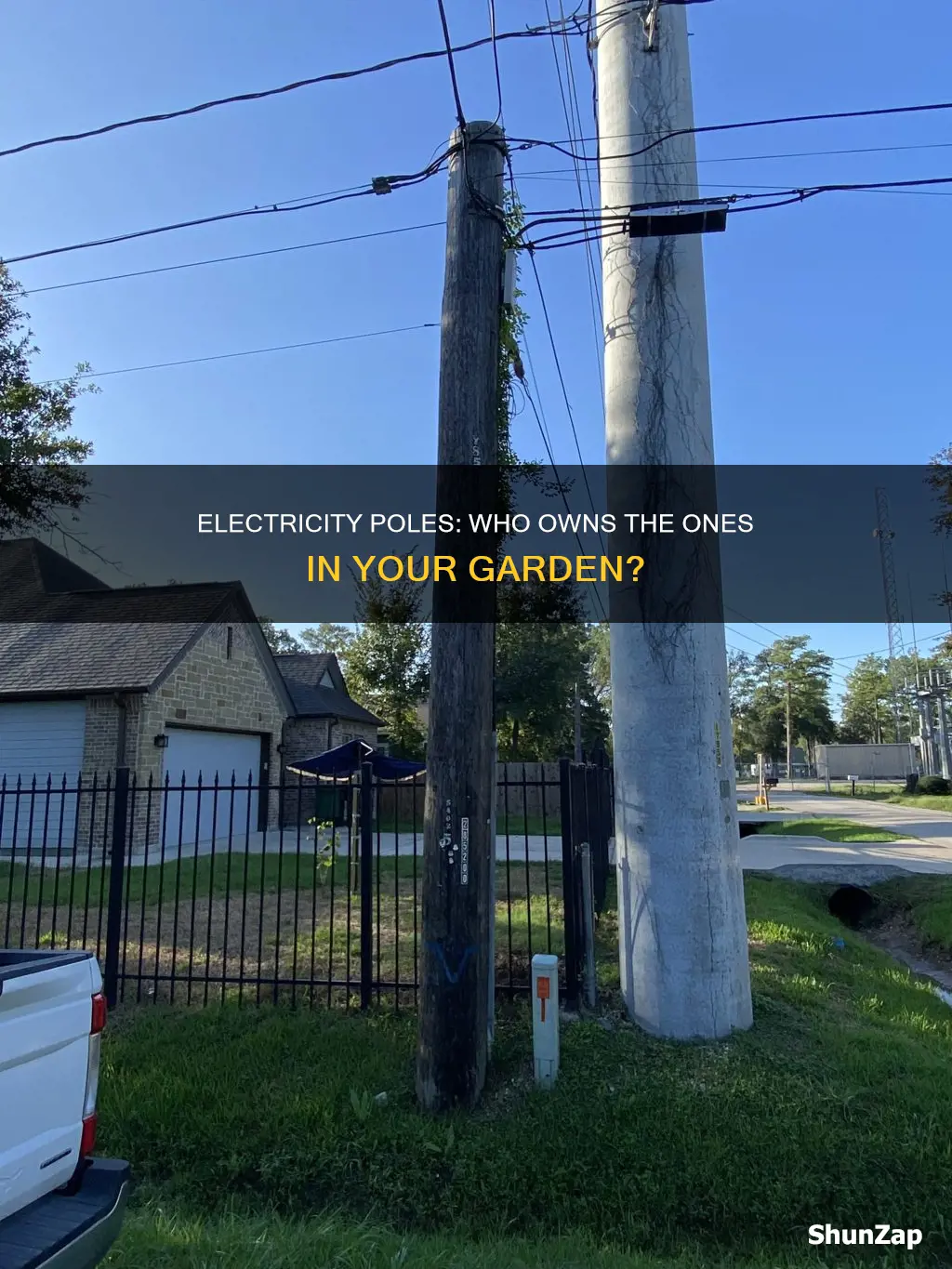 who owns electricity pole in my garden
