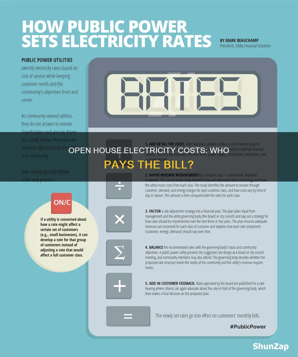 who pays for electricity during open house