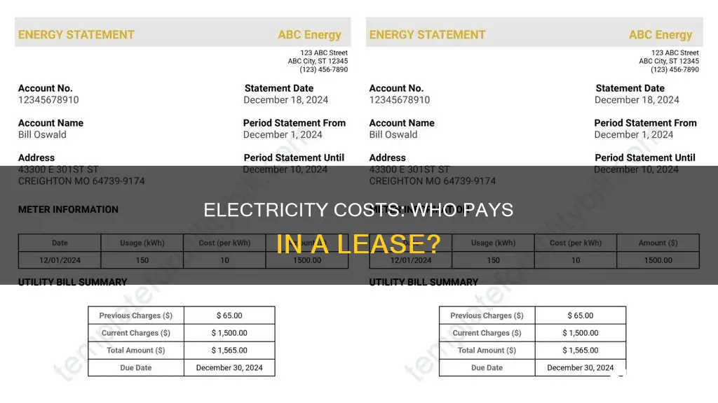 who pays for electricity in between lease