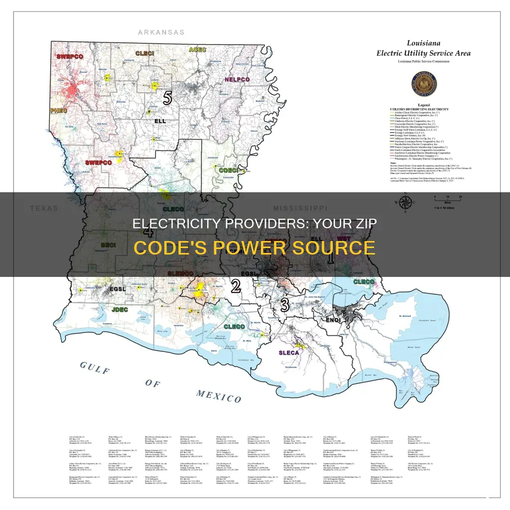 who provides my electricity by zip code