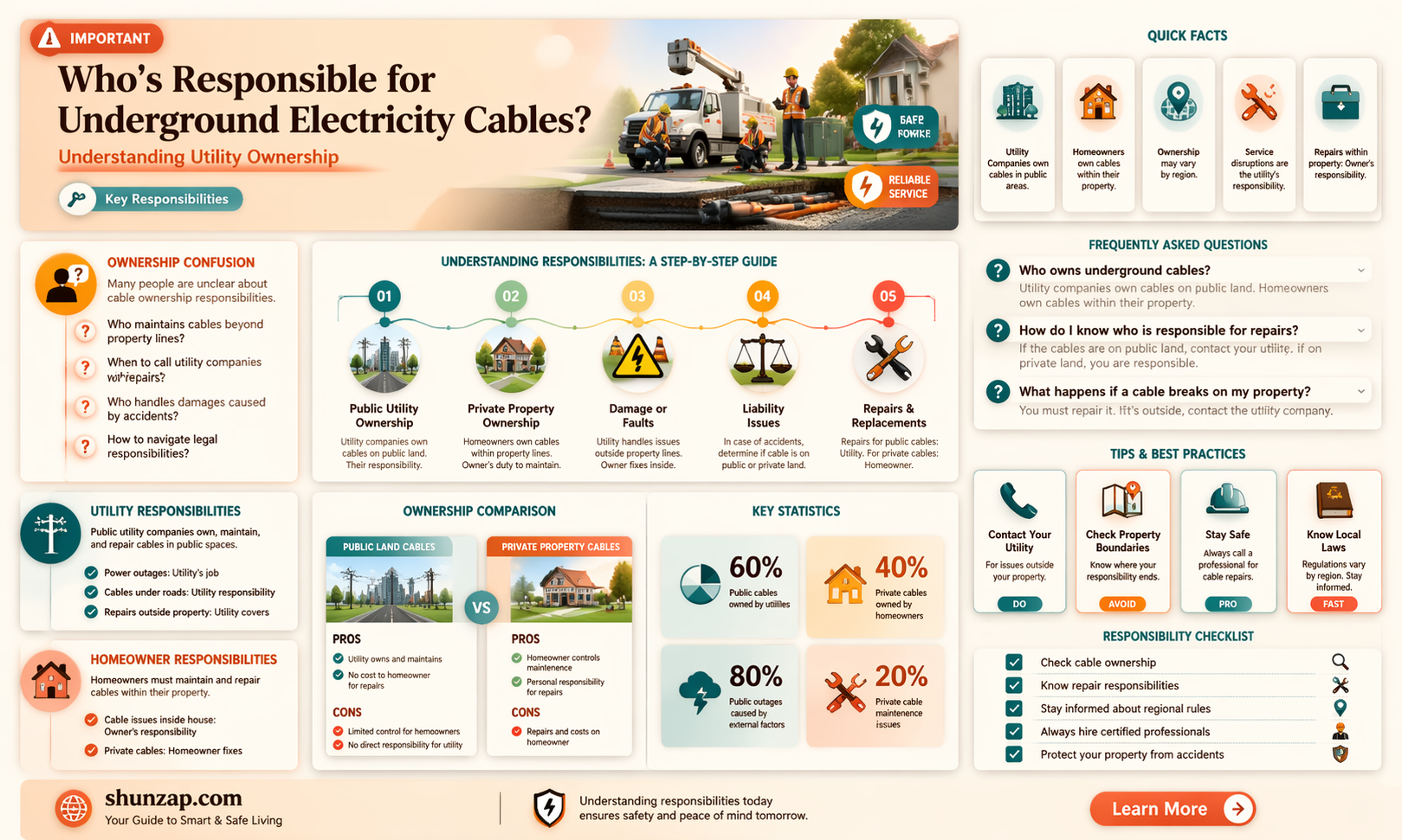 am i responsible for underground electricity cables