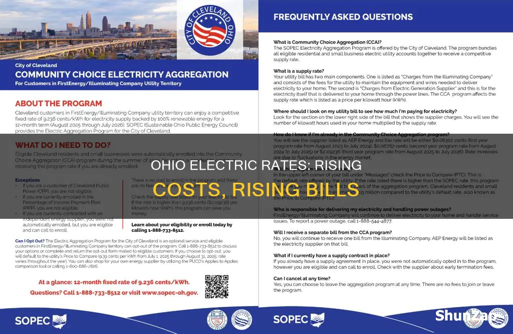 why are ohio electric rates going up