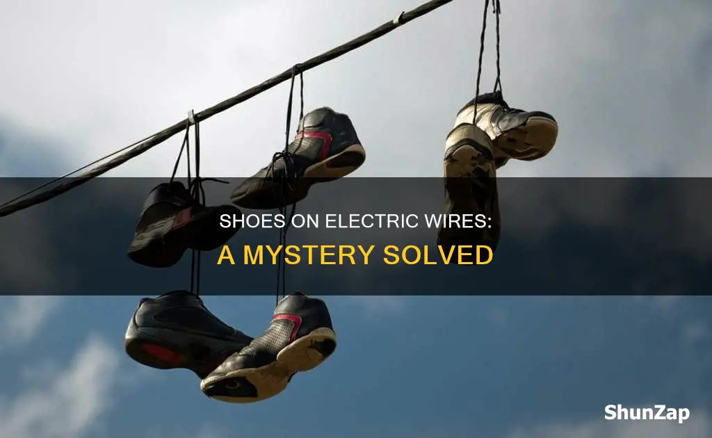 why are there shoes on electric lines