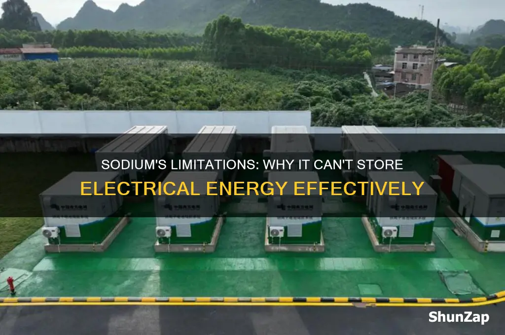 why can sodium not be used to store electrical energy
