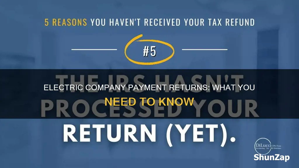why did my electric company return my payment