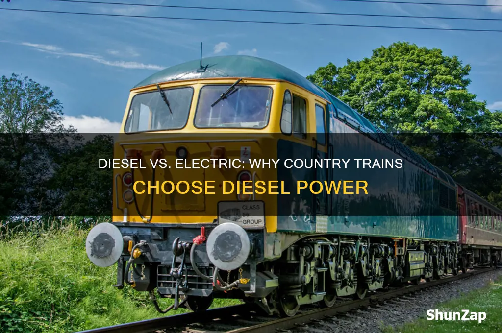 why do country trains use diesel instead of electrical wires
