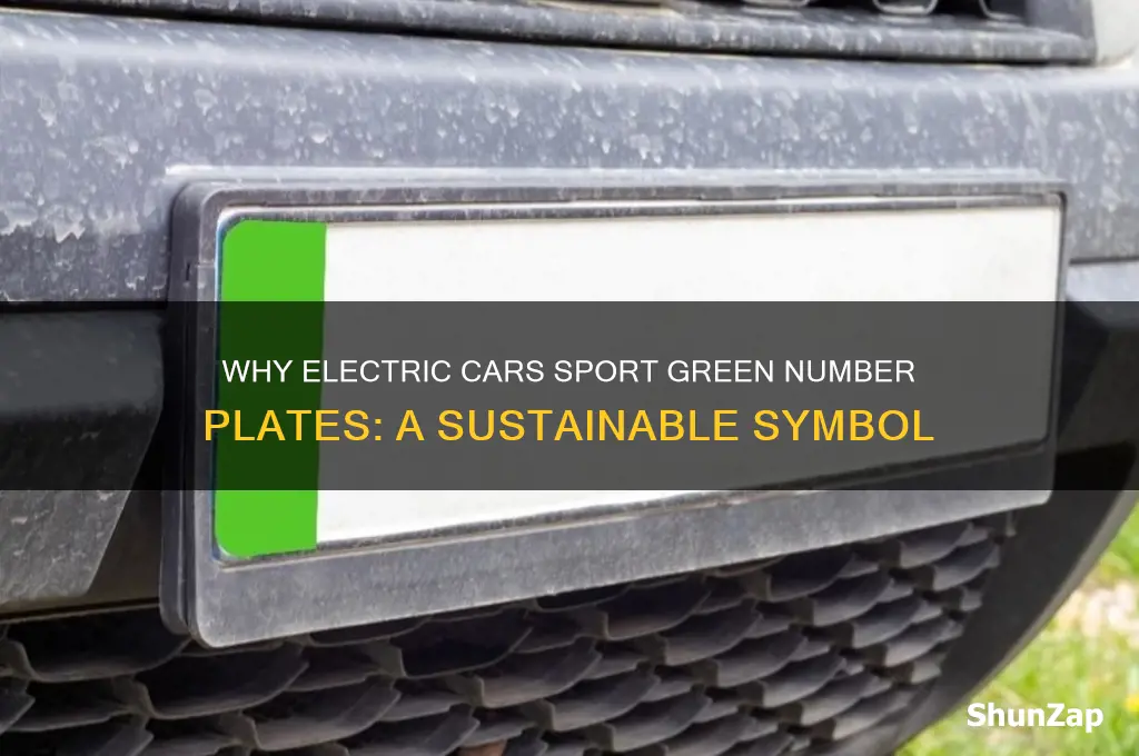 why do electric cars have green number plates
