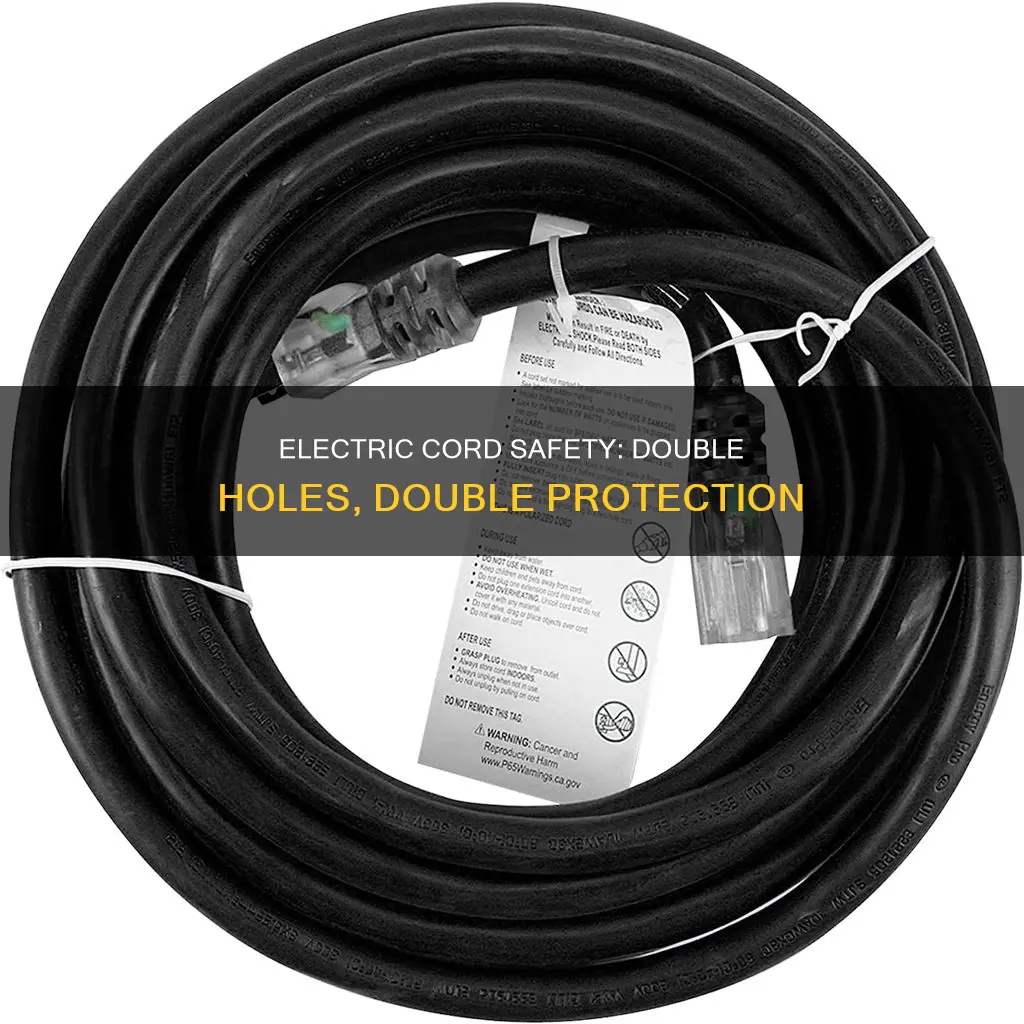 why do electric cords have 2 holes