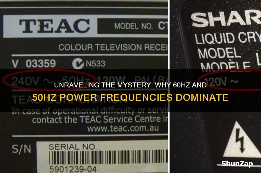 why do we use 60hz and 50hz for electric power