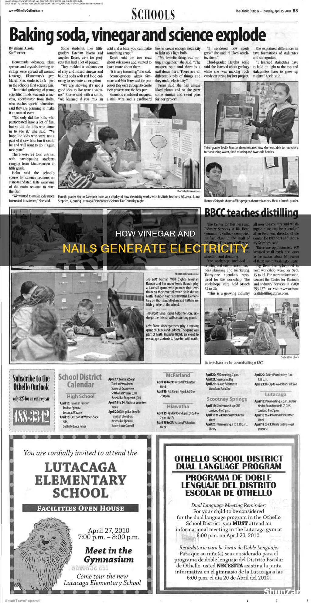 why does vinegar and nail cause electricity