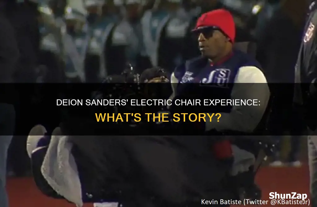 why is deion sanders in electric chair