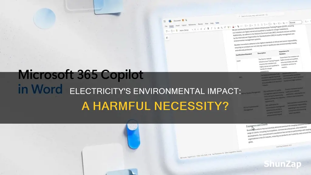why is electricity bad for the enovirment