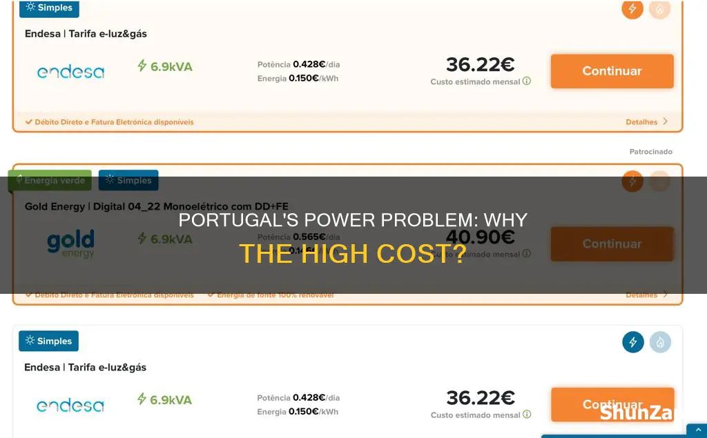 why is electricity so expensive in portugal