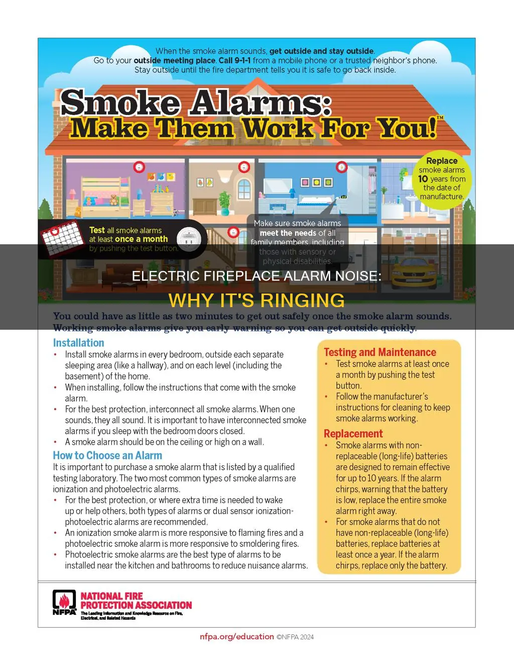 why is my electric fireplace alarm noise