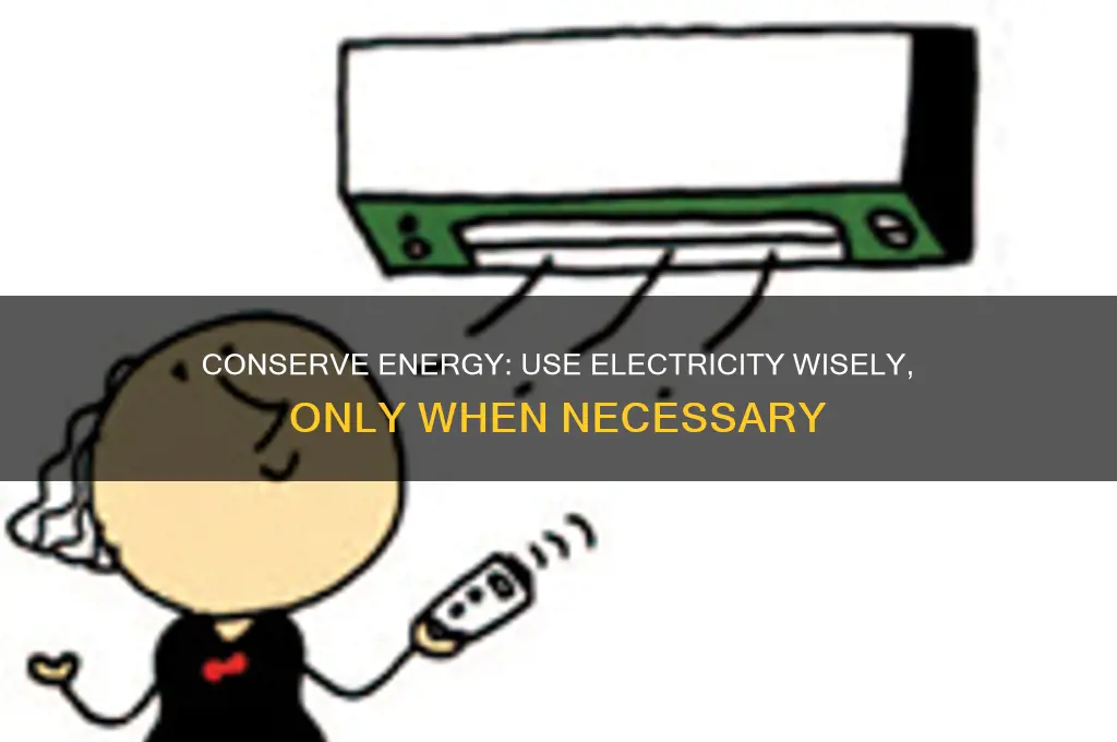 why should we use electricity carefully and only when needed