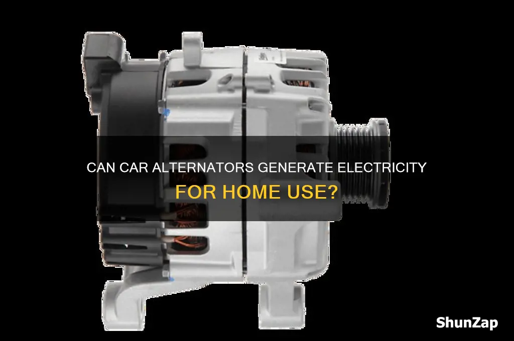 will a car alternator be used to produce electricity