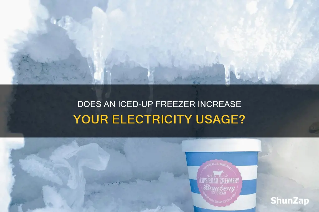 will an iced up freezer use a lot of electricity