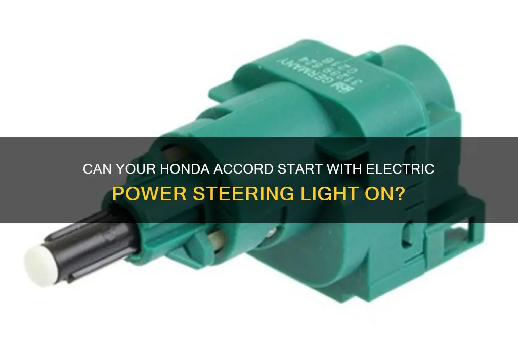 will car start with electric power steering light honda accord