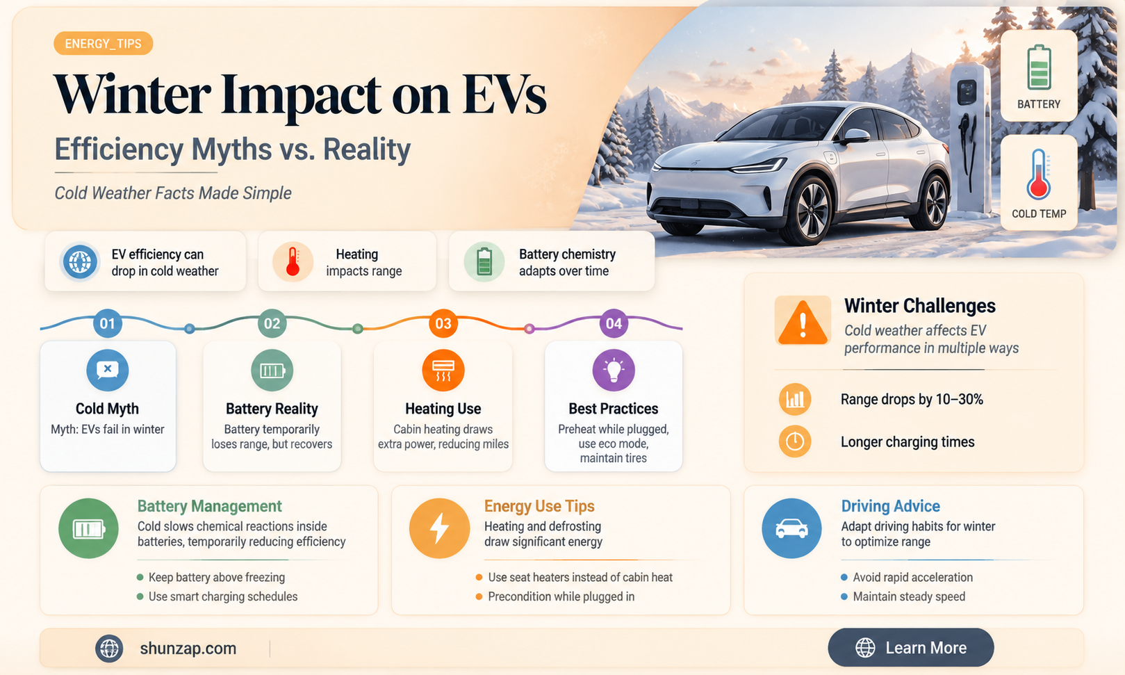 are electric cars less efficient in winter